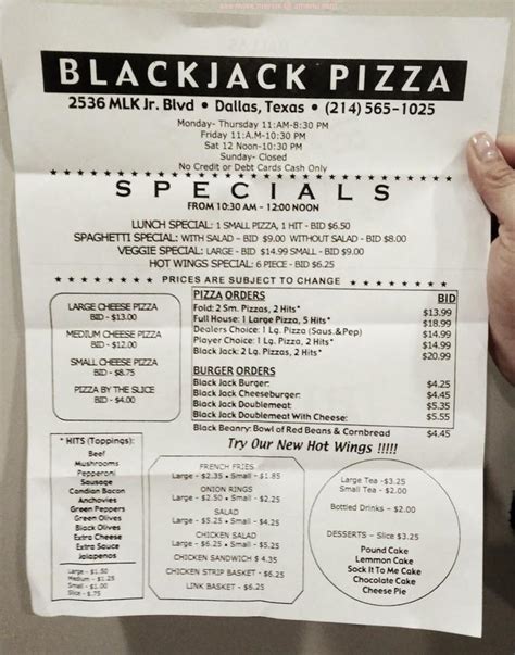 blackjack pizza dallas menu Order Blackjack Pizza online for delivery or pick-up from Cheyenne 